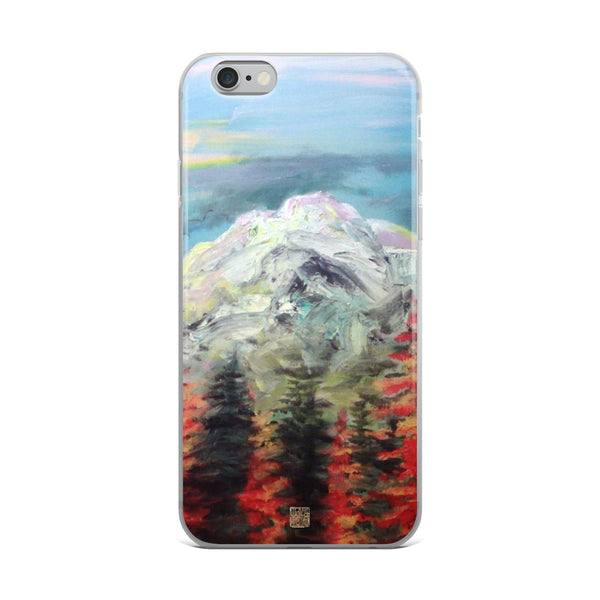 Mount Rainier in Blue Sky, Landscape Mountain Print iPhone Case, Made in USA/ EU - alicechanart