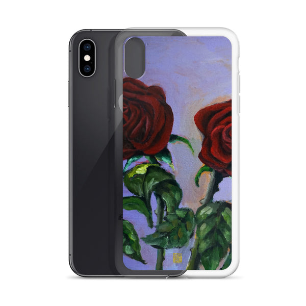 Spring Red Roses in Purple Sky, Floral iPhone 7/6/7+/ 6 / 6s/ X/XS/XS Max/XR Case, Made in USA - alicechanart