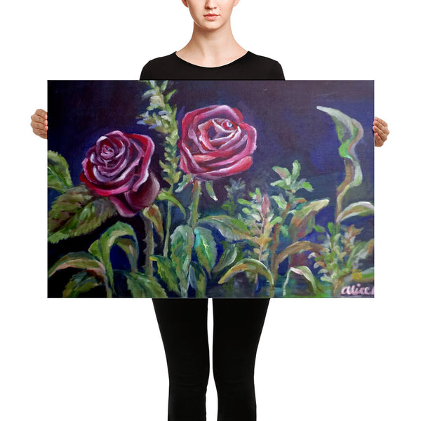 Vampire Roses Floral Red Rose Canvas Art Print, Made In USA - alicechanart