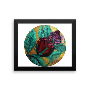 "Red Rose Series Part 1 in Gold", Framed photo paper poster, Made in USA - alicechanart