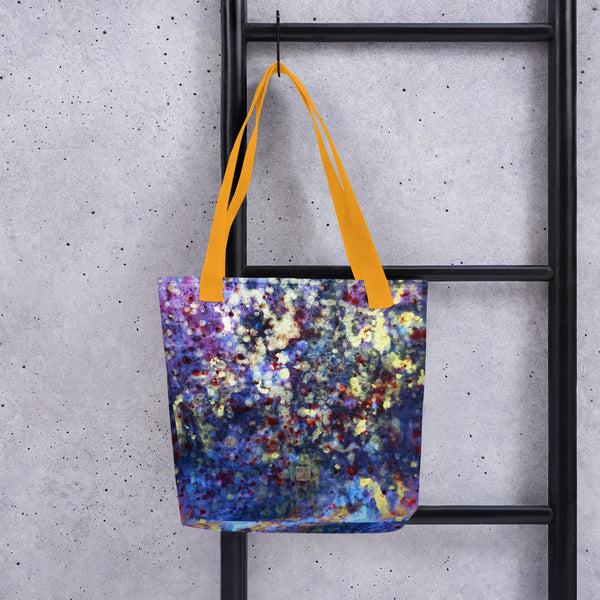 Purple Galaxy Space Abstract Print Designer Art Print Market Tote Bag, Made in USA/ EU - alicechanart