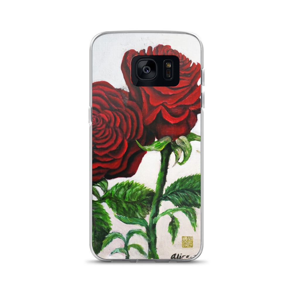Triple Red Roses, Samsung Galaxy S7, S7 Edge, S8, S8+, S9, S9+ Phone Case, Made in USA - alicechanart