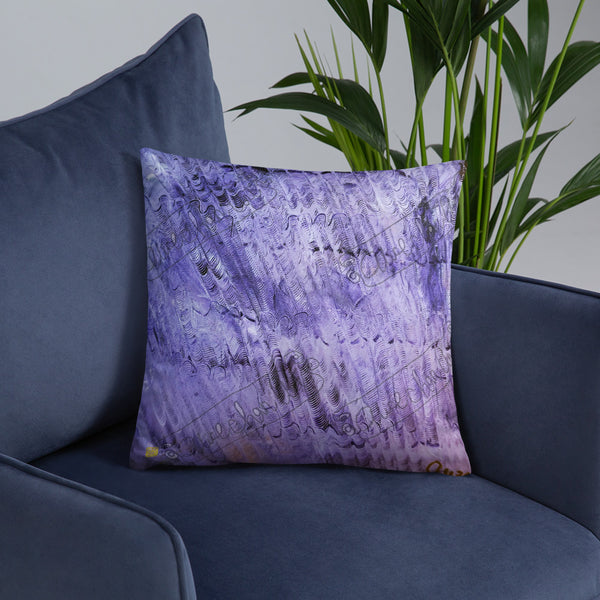 "Purple Mystery Pattern",  Abstract Modern Art Throw Toss Basic Pillow 18"x18"/ 20"x12", Made in USA - alicechanart