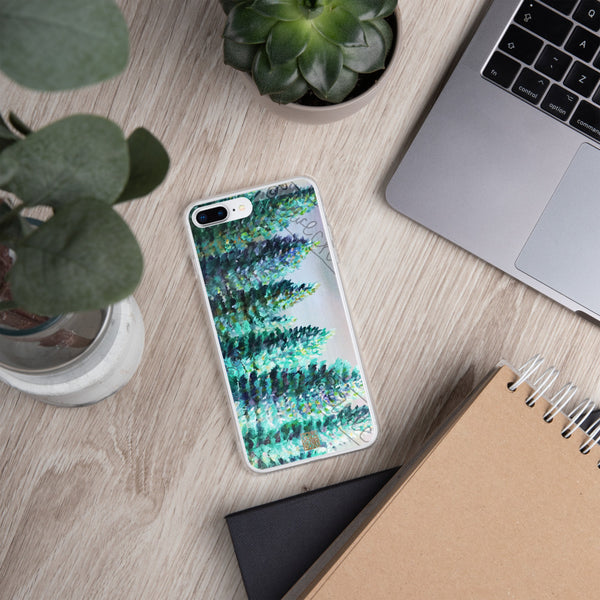"Trees in Golden Sky", Pine Tree Seattle iPhone Phone Case, Made in USA - alicechanart