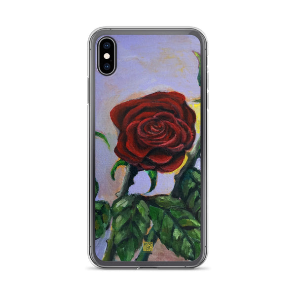 Red Rose in Purple Sky, Floral Print iPhone Case for iPhone Case, Made in USA - alicechanart