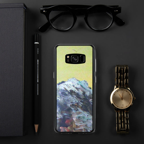 "Mountain Rainier in Yellow Sky",  Artistic Samsung Galaxy Cell Phone Case, Made in USA - alicechanart