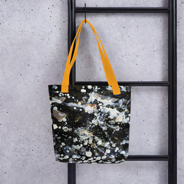The Silver Galaxy of Life's Forces, Abstract Art Tote Bag- Made in USA/ EU - alicechanart