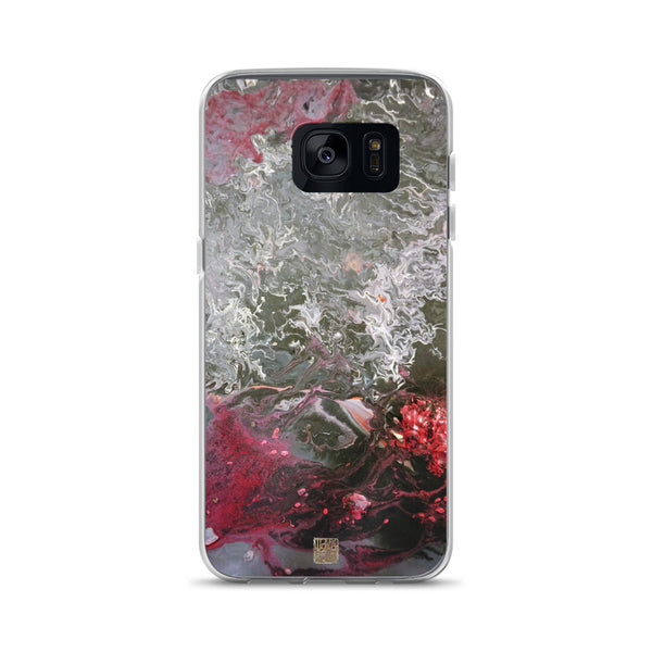 Grey Landscape Samsung Case, Part 1 Abstract Art Samsung Galaxy S7, S7 Edge, S8, S8+, S9, S9+, S10, S10+, S10e Cell Phone Case, Made in USA/EU
