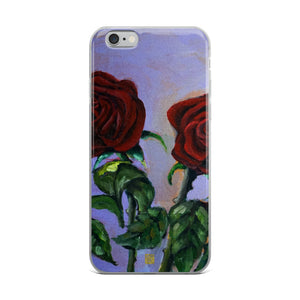Spring Red Roses in Purple Sky, Floral iPhone 7/6/7+/ 6 / 6s/ X/XS/XS Max/XR Case, Made in USA - alicechanart Purple Red Roses Phone Case, Spring Red Roses in Purple Sky, Floral iPhone 7/6/7+/ 6/6s/ X/XS/ XS Max/XR/ 11/ 11 Pro/ 11 Pro Max Phone Case, Made in USA/EU