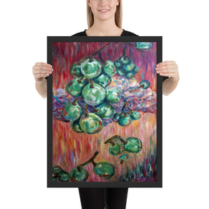 "Falling Green Grapes From The Red Hot Sky", Framed Poster, Made in USA - alicechanart
