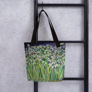 Narcissus Water Lilies, 15"x15" Art Tote Bag, Made in USA - alicechanart