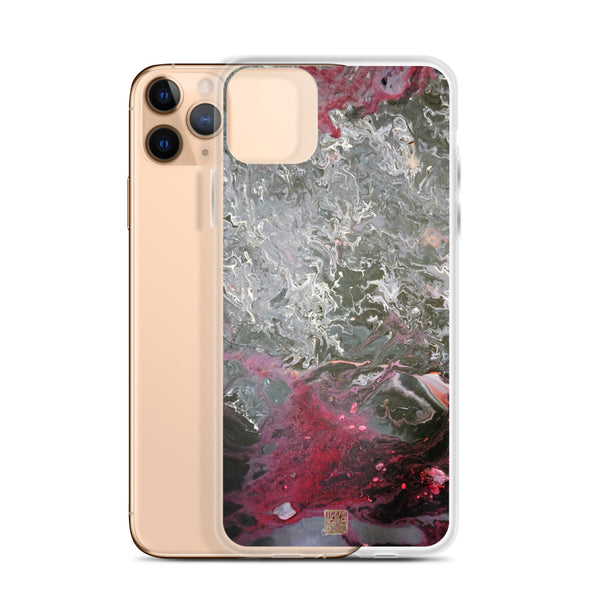 Grey Landscape iPhone Case, Abstract Art iPhone 7/6/7+/ 6/6s/ X/XS/ XS Max/ XR/ 11/ 11 Pro/ 11 Pro Max Phone Case, Made in USA/EU