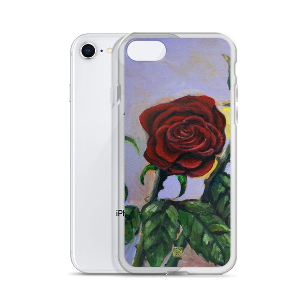 Red Rose in Purple Sky, Floral Print iPhone Case for iPhone Case, Made in USA - alicechanart Red Rose iPhone Case,Red Rose in Purple Sky, Floral Print iPhone Case for  iPhone 7/6/7+/ 6/6s/ X/XS/ XS Max/XR/ 11/ 11 Pro/ 11 Pro Max Phone Case, Made in USA/EU