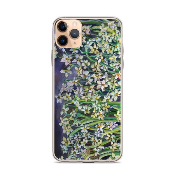 Narcissus Water Lilies, Floral Art Designer Lily Daffodils iPhone Case, Made in USA/ EU - alicechanart