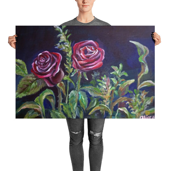 Vampire Red Rose Floral Drawing Poster Art Print, Made In USA - alicechanart