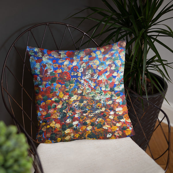 Raindrops 2/3  Designer Abstract Artistic Dotted Basic Pillow, Made in the USA - alicechanart