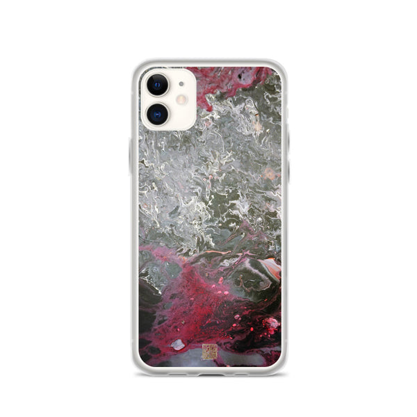  Grey Landscape iPhone Case, Abstract Art iPhone 7/6/7+/ 6/6s/ X/XS/ XS Max/ XR/ 11/ 11 Pro/ 11 Pro Max Phone Case, Made in USA/EU