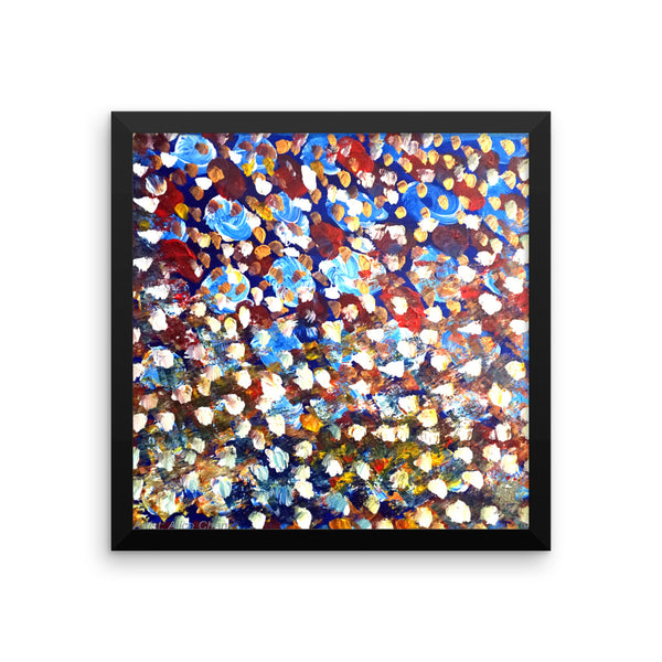 "Matrix Galaxy Dotted Painting", Framed Photo Paper Poster, Made in USA - alicechanart