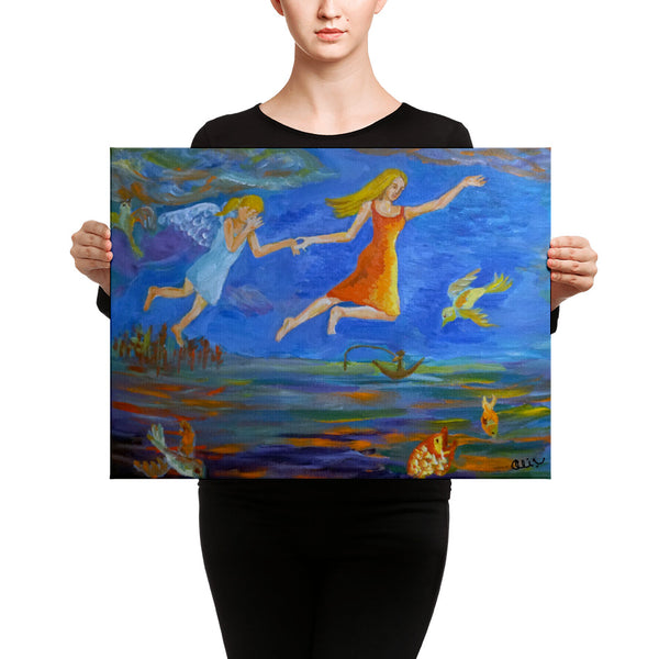 Angels From Heaven, 2002, Canvas Art Print, Surreal Fine Art, Ocean Abstract Art, Made in USA - alicechanart