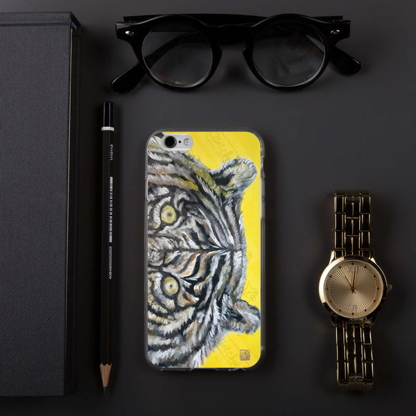 White Tiger Phone Case, Yellow-Eyed Bengal White Tiger Art iPhone Case - Made in USA - alicechanart