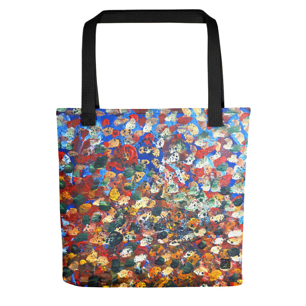 "Raindrop 2/3", 15"x15" Square Abstract Art Print Designer Tote Bag, Made in USA - alicechanart