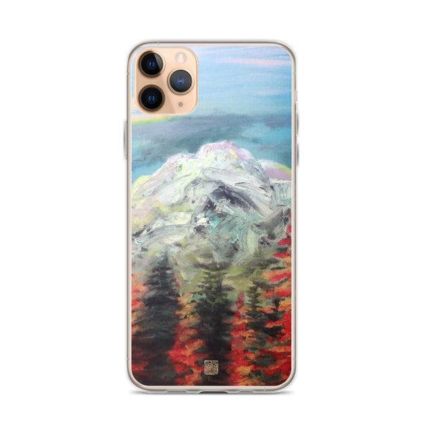 Mount Rainier in Blue Sky, Landscape Mountain Print iPhone Case, Made in USA/ EU - alicechanart